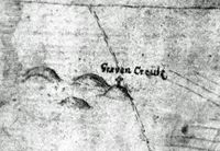 Das Grefenkreuz auf einer Zeichnung von Martin Mushard, Mitte 18. Jhd.